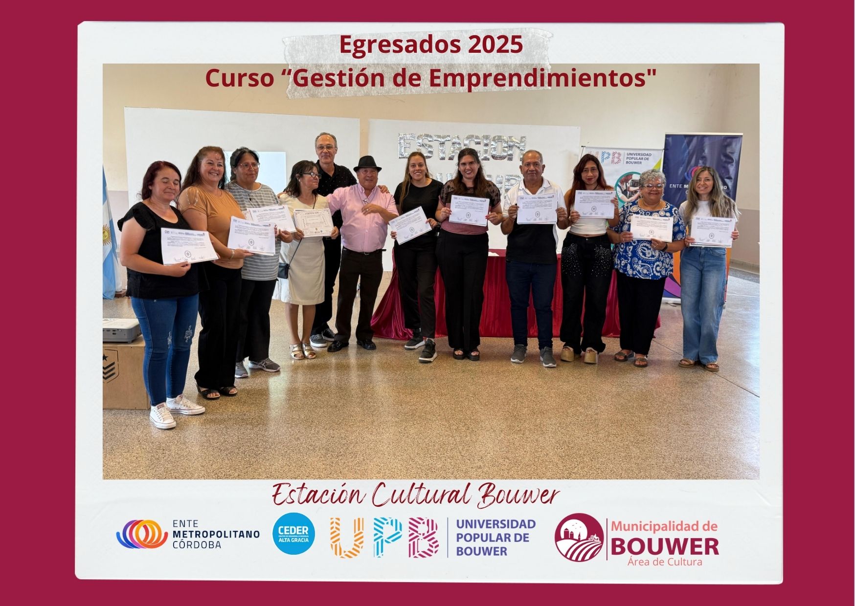 La Universidad Popular de Bouwer entregó 154 certificados a los vecinos del pueblo